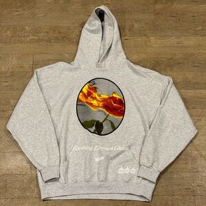 Civil Regime Hoodie Grey Burn For Me Blooming Through Chaos Graphic Size Large